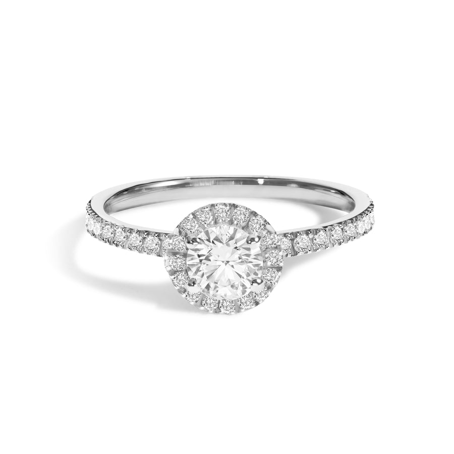 Solitaire Absolu.e Couronne 1ct pavé - Or blanc 18k - diamant ethique - Loyale Paris - 1