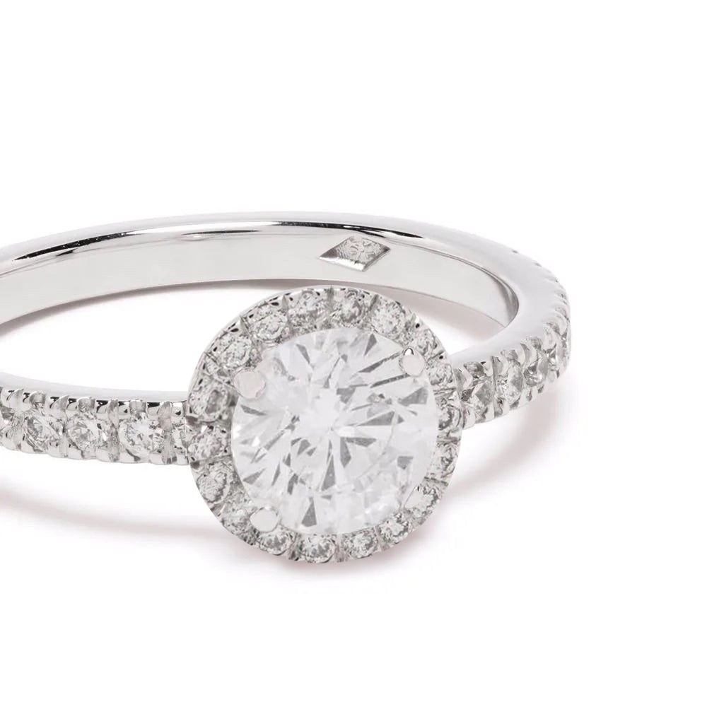 Solitaire Absolu.e Couronne 1ct pavé - Or blanc 18k - diamant éthique - Loyale Paris