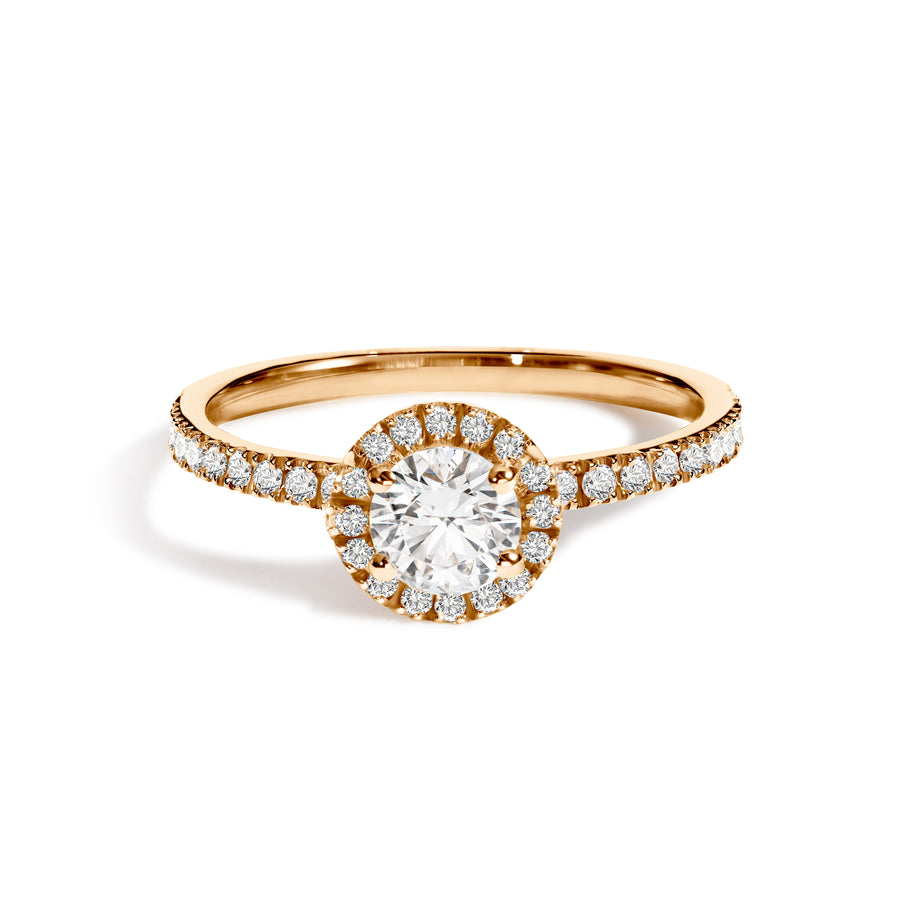 Solitaire Absolu.e Couronne 1ct pavé - Or rose 18k - diamant ethique - Loyale Paris - 1