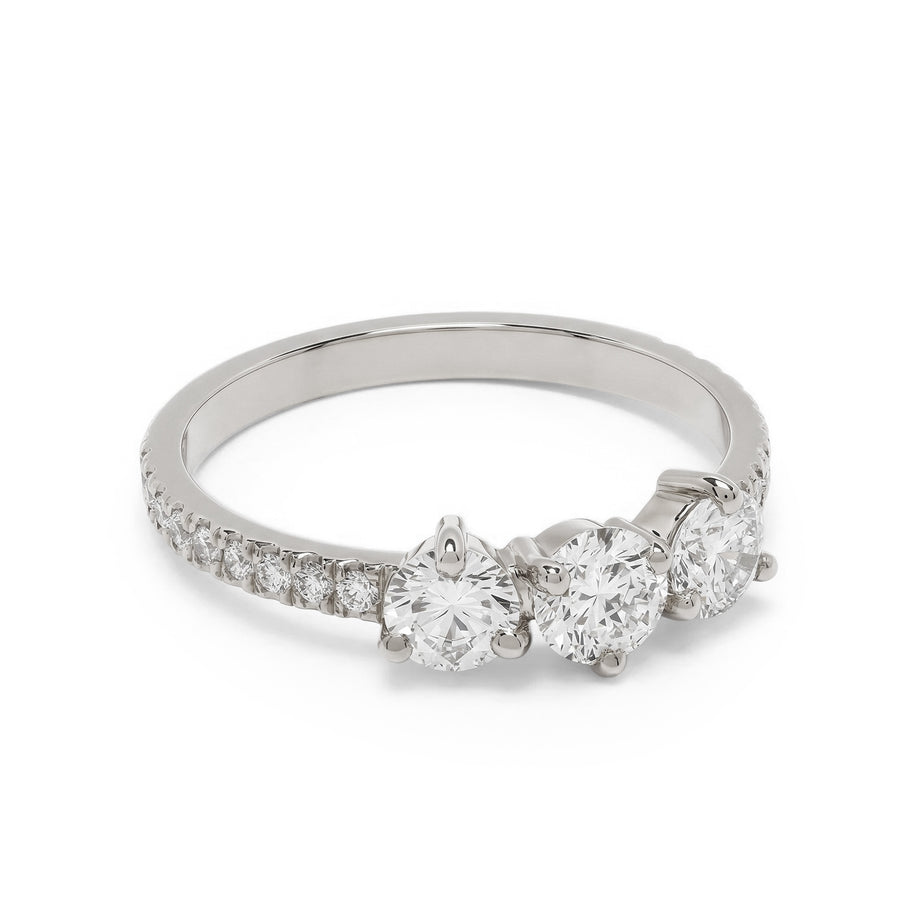 Solitaire Absolu.e Encore Plus 0.25ct pavé - Or blanc 18k - diamant éthique - Loyale Paris