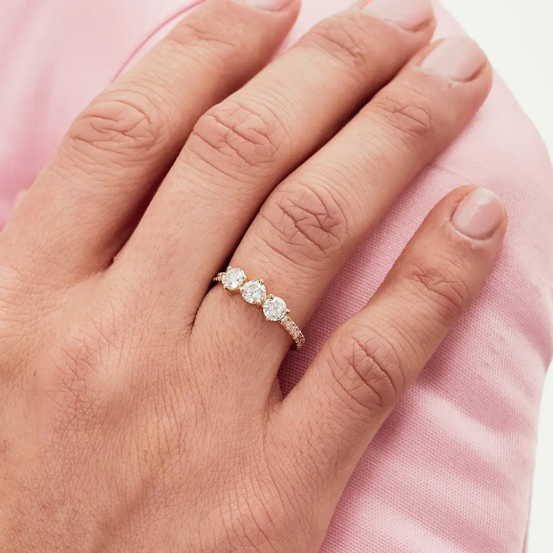 Solitaire Absolu.e Encore Plus 0.25ct pavé - Or rose 18k - diamant éthique - Loyale Paris