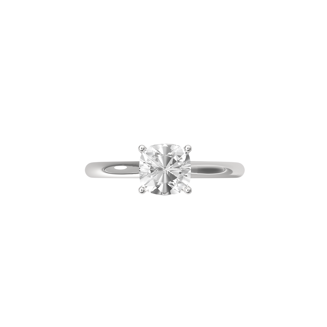Solitaire Absolue 1ct Coussin - Or blanc 18k - diamant éthique - Loyale Paris