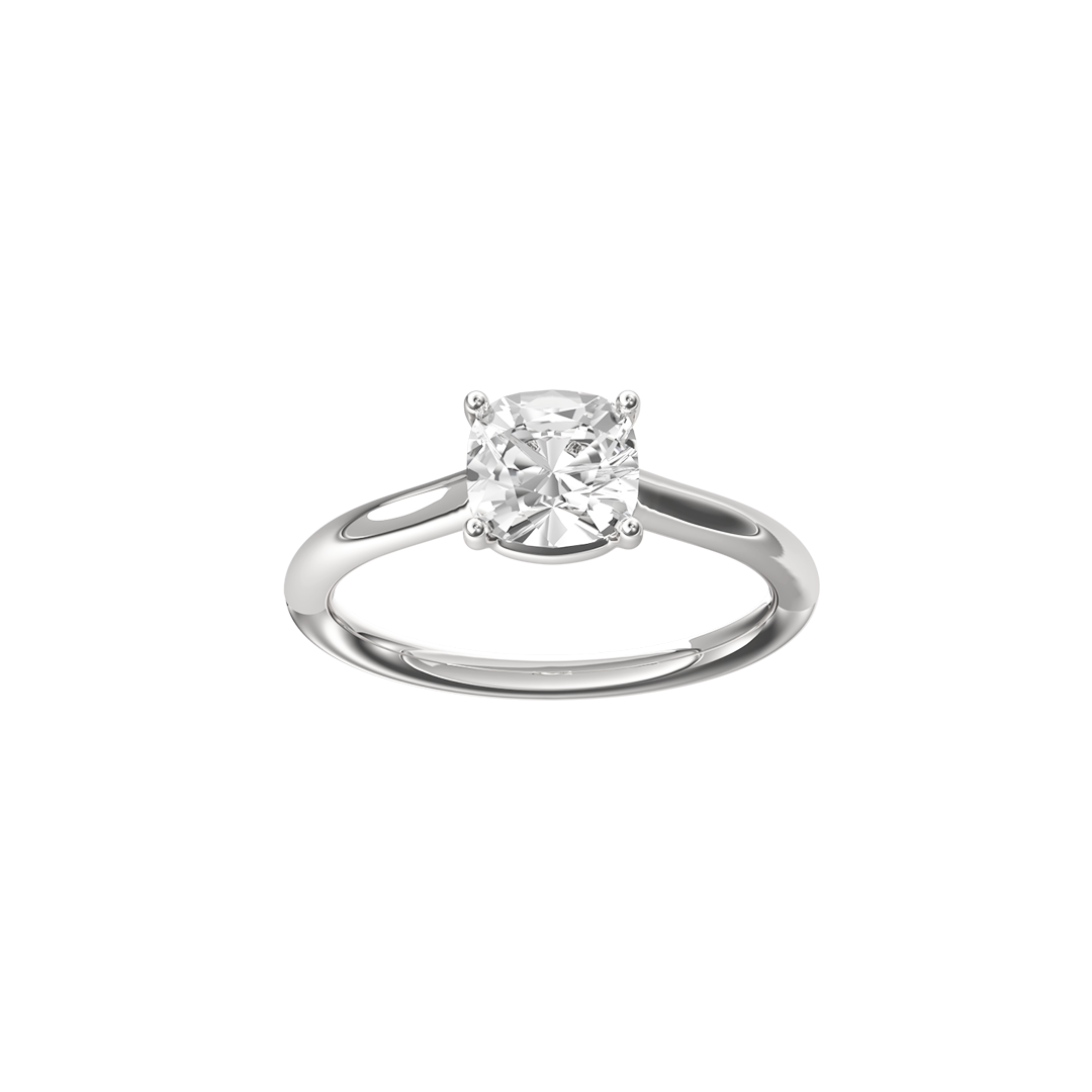 Solitaire Absolue 1ct Coussin - Or blanc 18k - diamant éthique - Loyale Paris