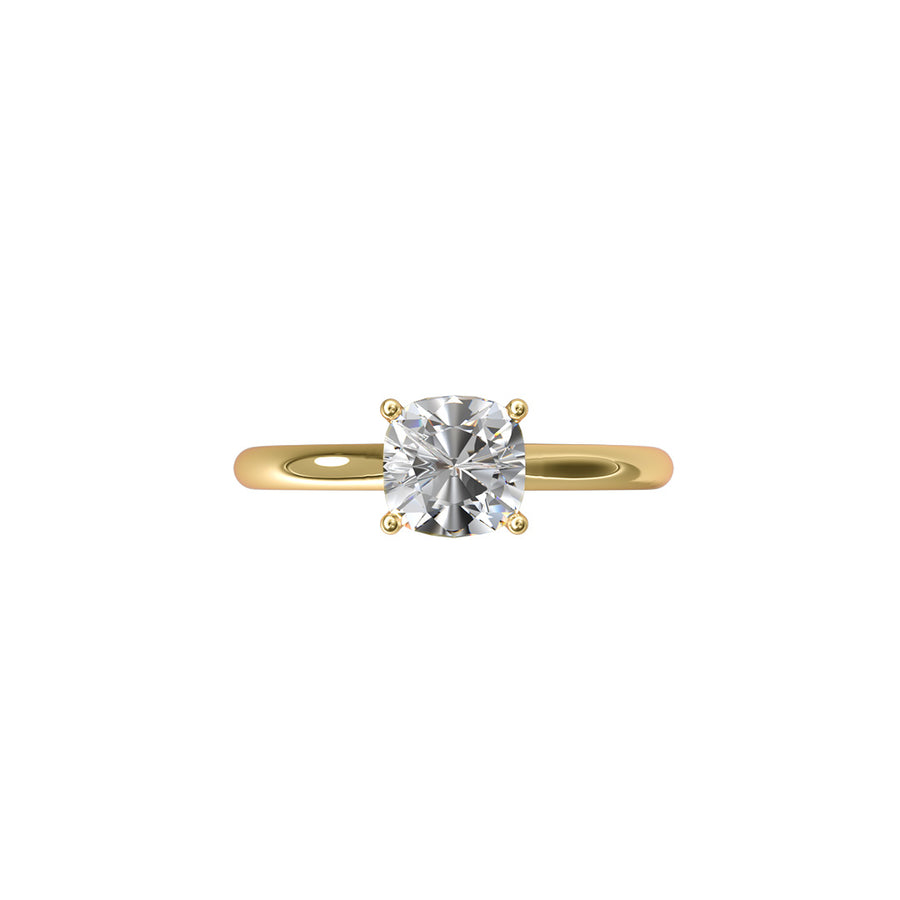 Solitaire Absolue 1ct Coussin - Or jaune 18k - diamant éthique - Loyale Paris
