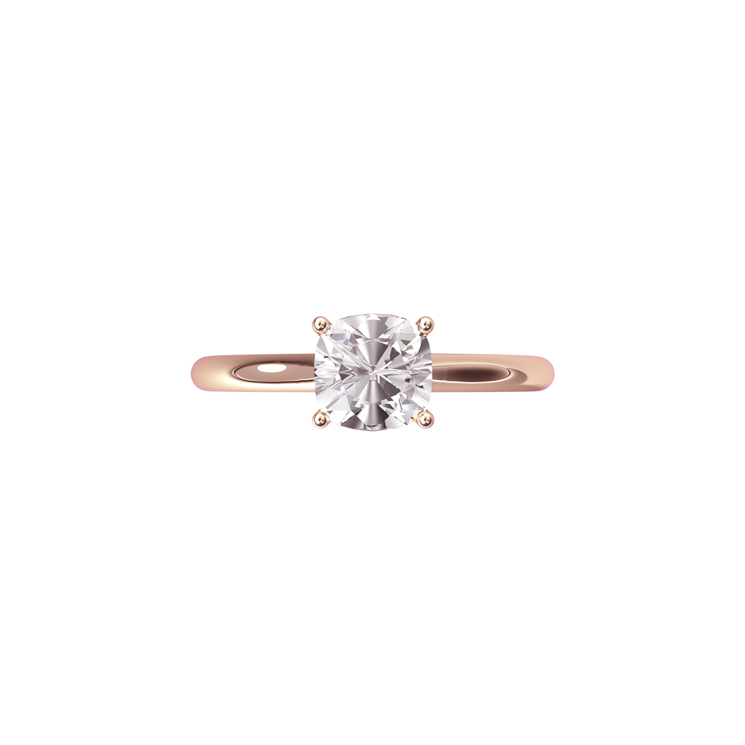 Solitaire Absolue 1ct Coussin - Or rose 18k - diamant éthique - Loyale Paris
