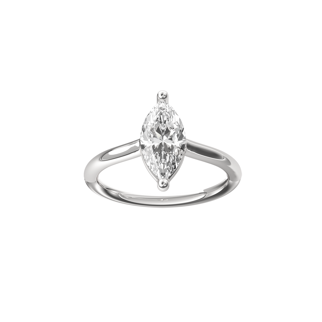 Solitaire Absolue 1ct Marquise - Or blanc 18k - diamant éthique - Loyale Paris
