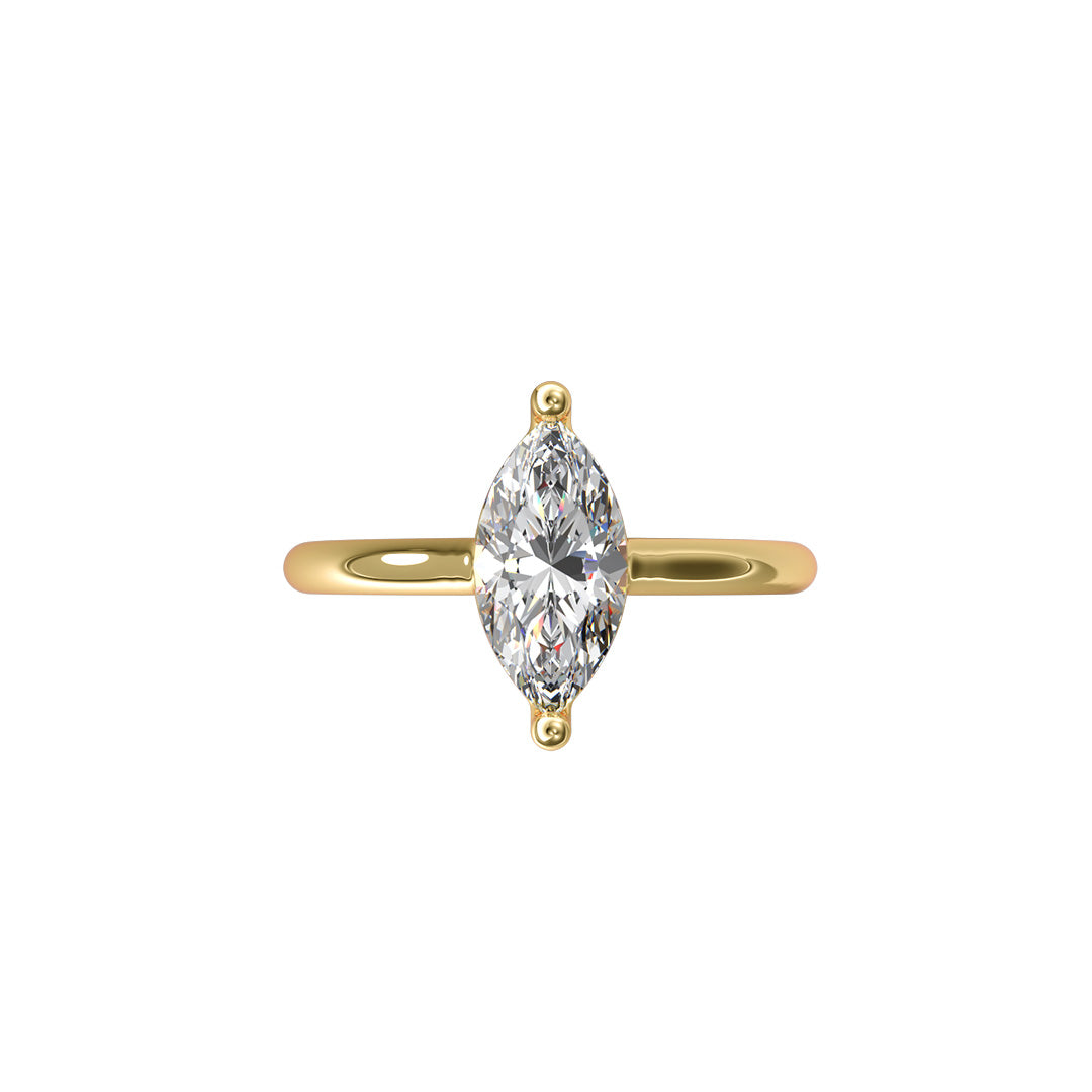 Solitaire Absolue 1ct Marquise - Or jaune 18k - diamant éthique - Loyale Paris