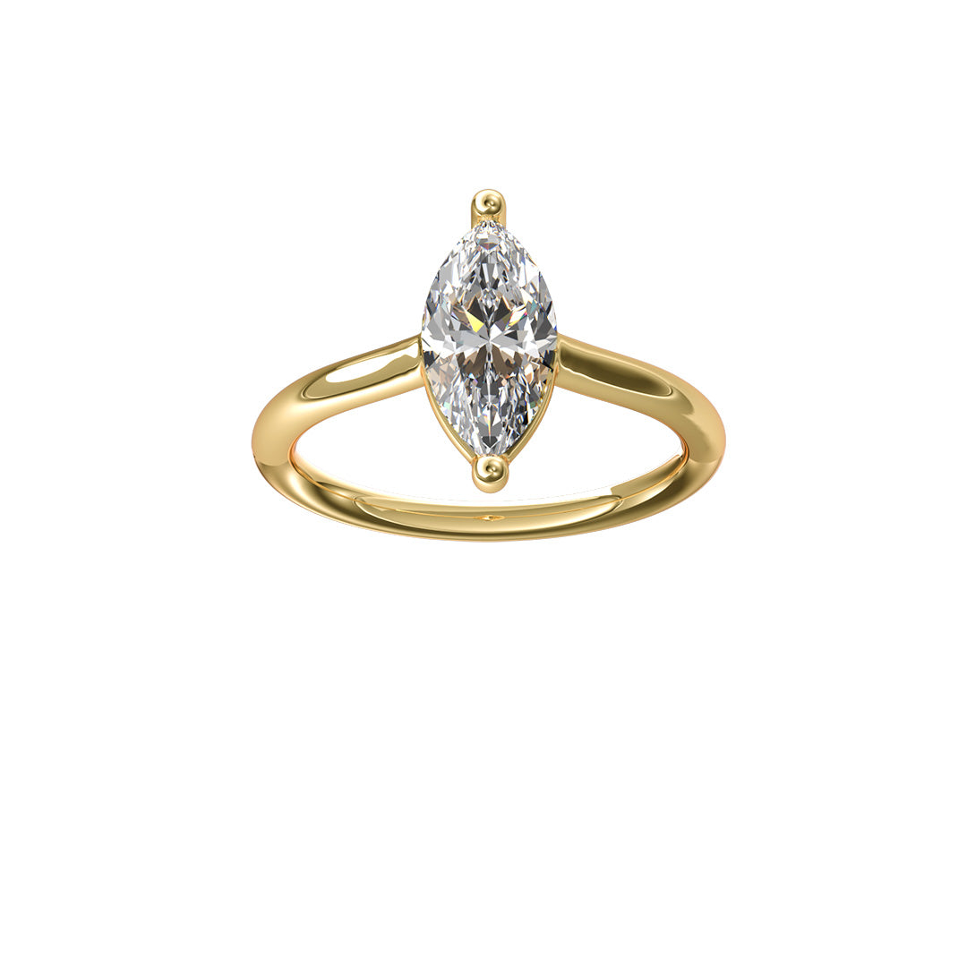Solitaire Absolue 1ct Marquise - Or jaune 18k - diamant éthique - Loyale Paris