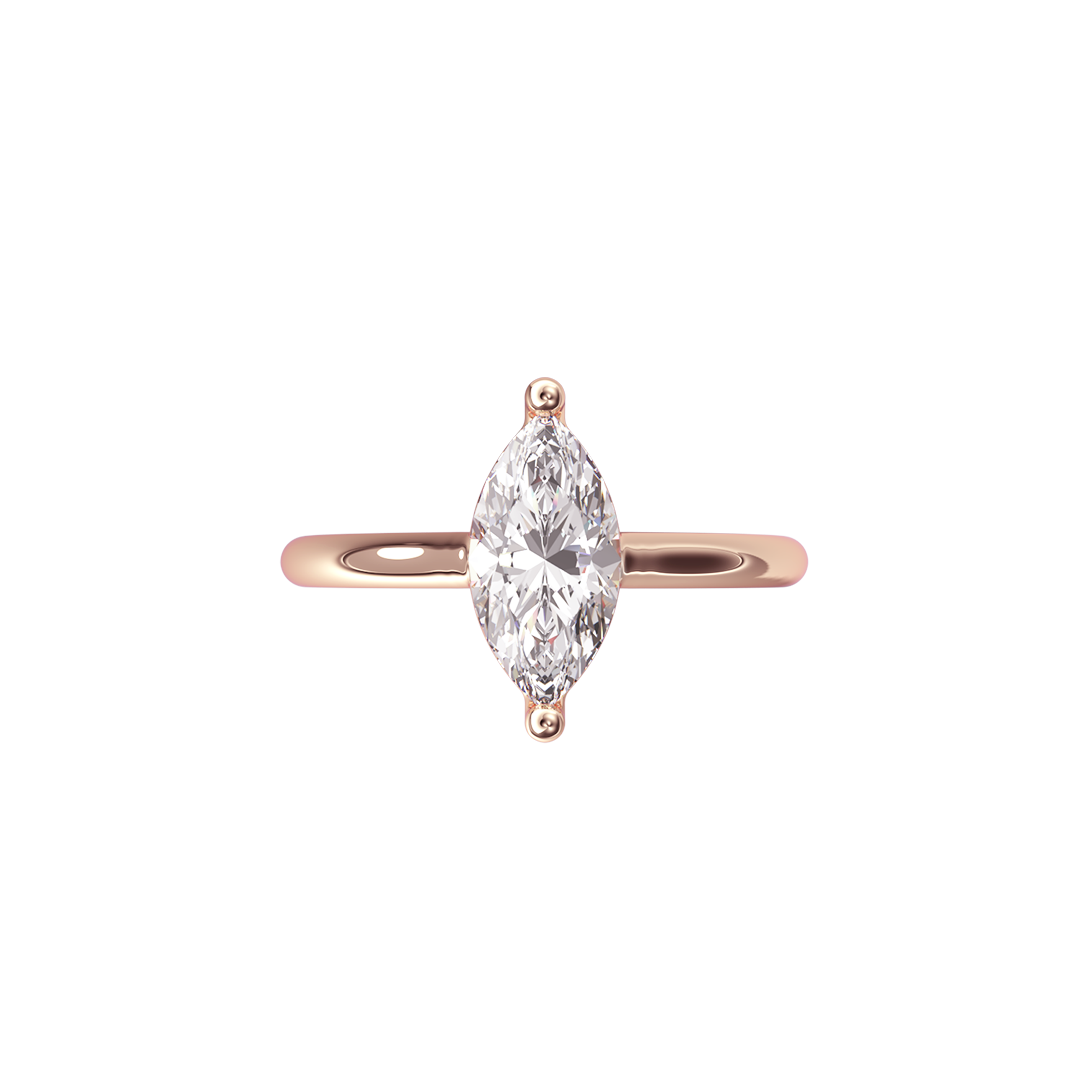 Solitaire Absolue 1ct Marquise - Or rose 18k - diamant éthique - Loyale Paris