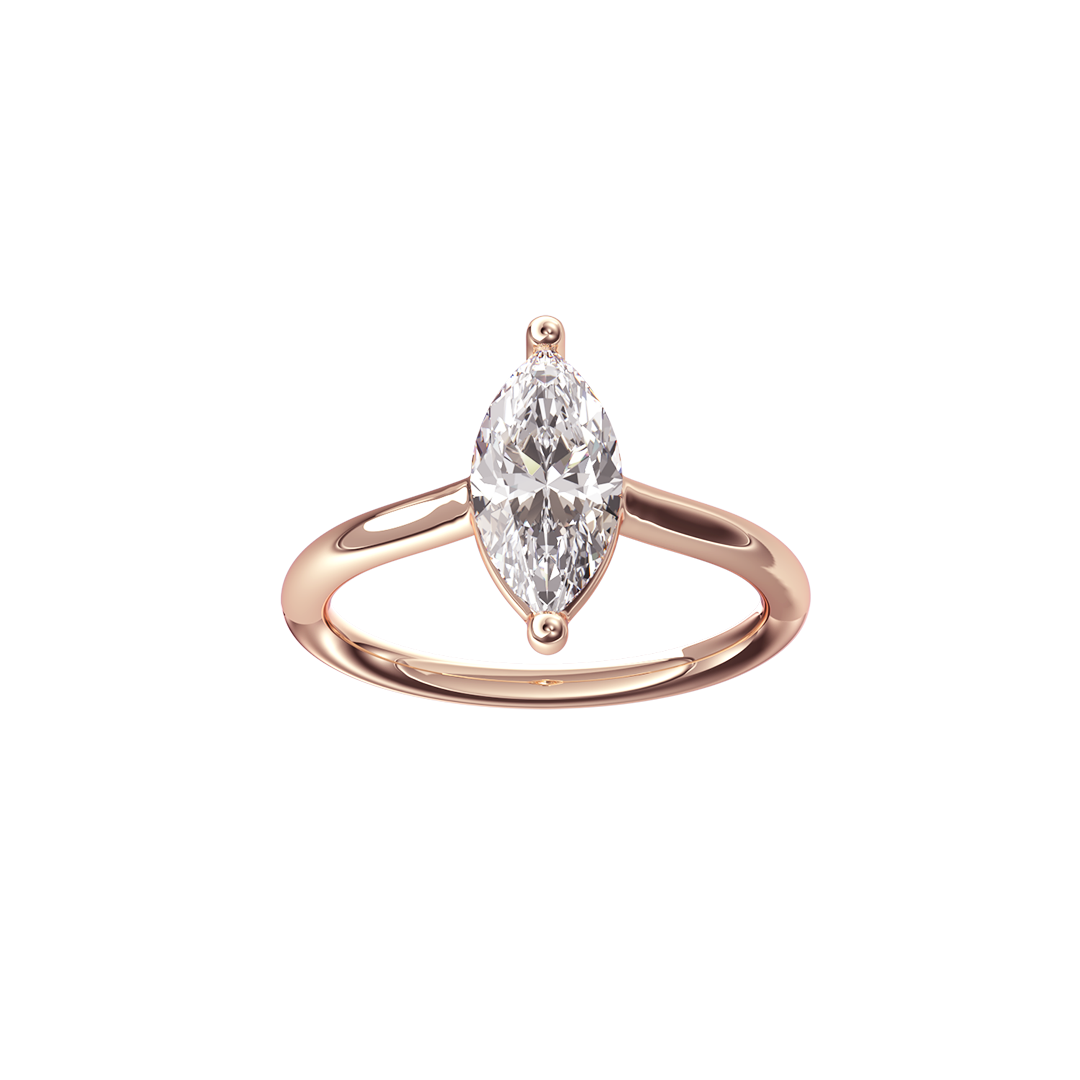 Solitaire Absolue 1ct Marquise - Or rose 18k - diamant éthique - Loyale Paris
