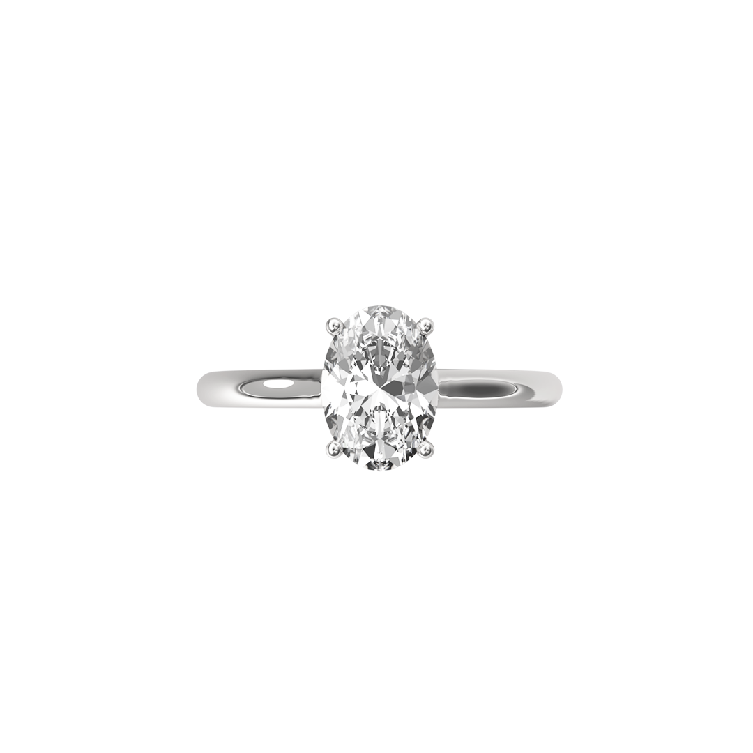 Solitaire Absolue 1ct Ovale - Or blanc 18k - diamant éthique - Loyale Paris