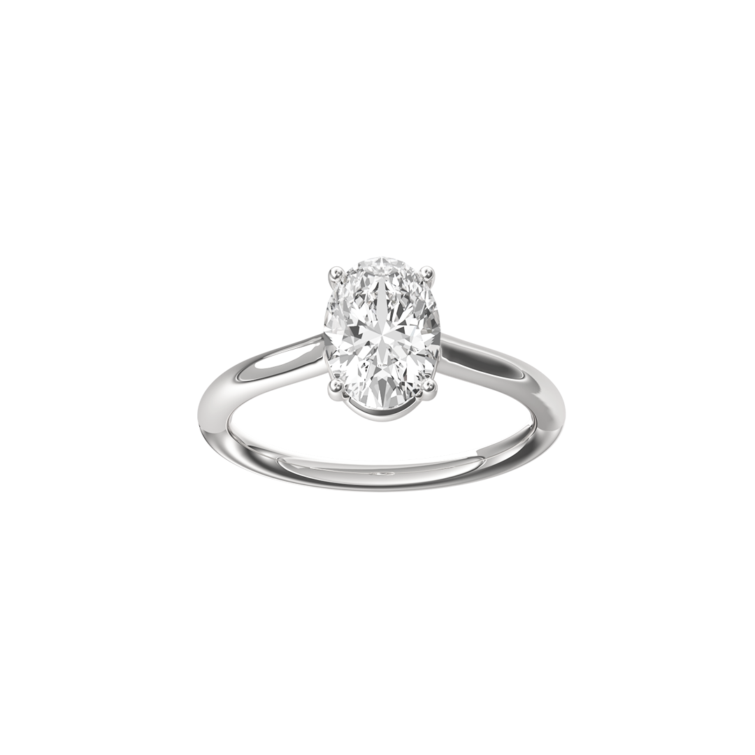 Solitaire Absolue 1ct Ovale - Or blanc 18k - diamant éthique - Loyale Paris