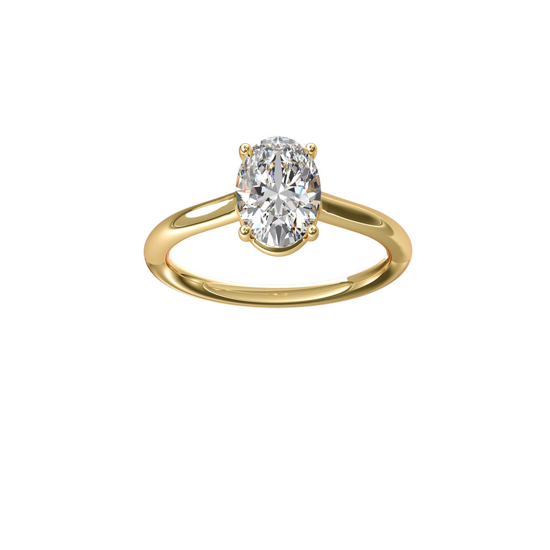Solitaire Absolue 1ct Ovale - Or jaune 18k - diamant éthique - Loyale Paris