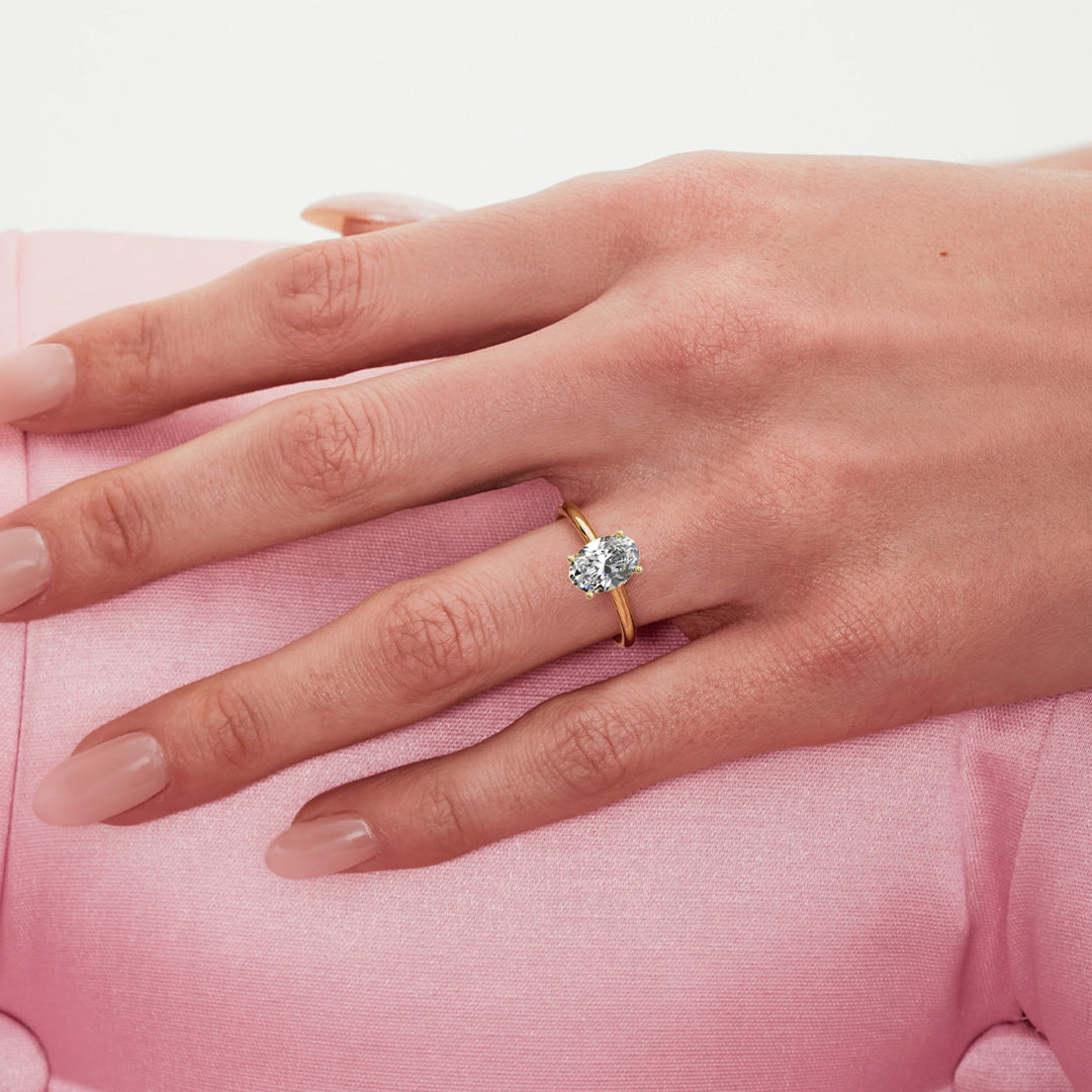 Solitaire Absolue 1ct Ovale - Or jaune 18k - diamant éthique - Loyale Paris