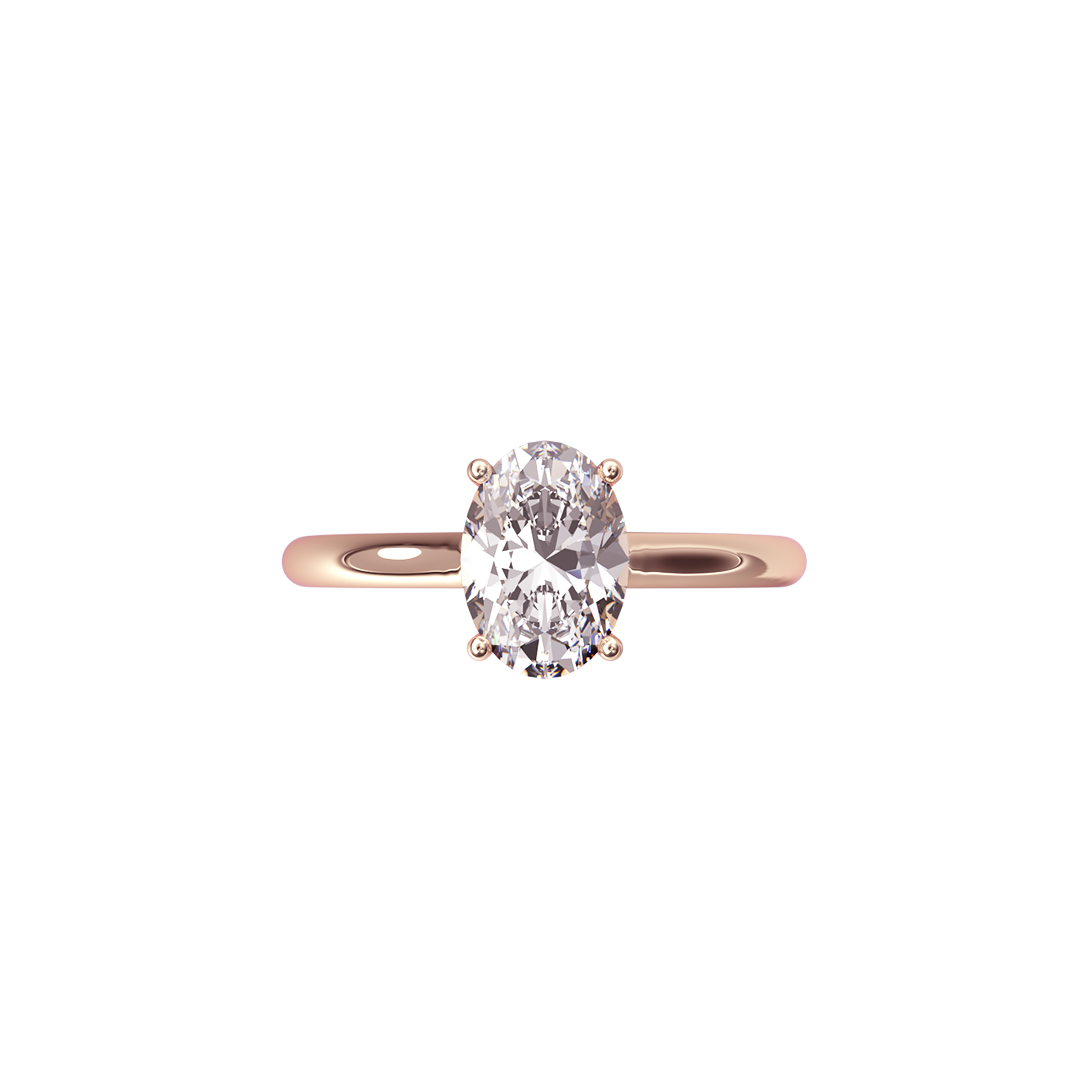 Solitaire Absolue 1ct Ovale - Or rose 18k - diamant éthique - Loyale Paris