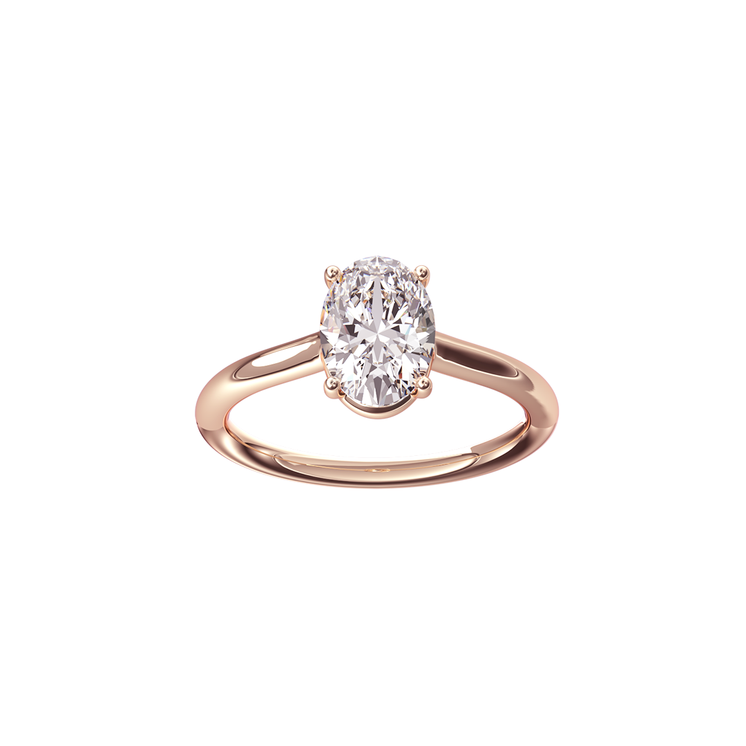 Solitaire Absolue 1ct Ovale - Or rose 18k - diamant éthique - Loyale Paris