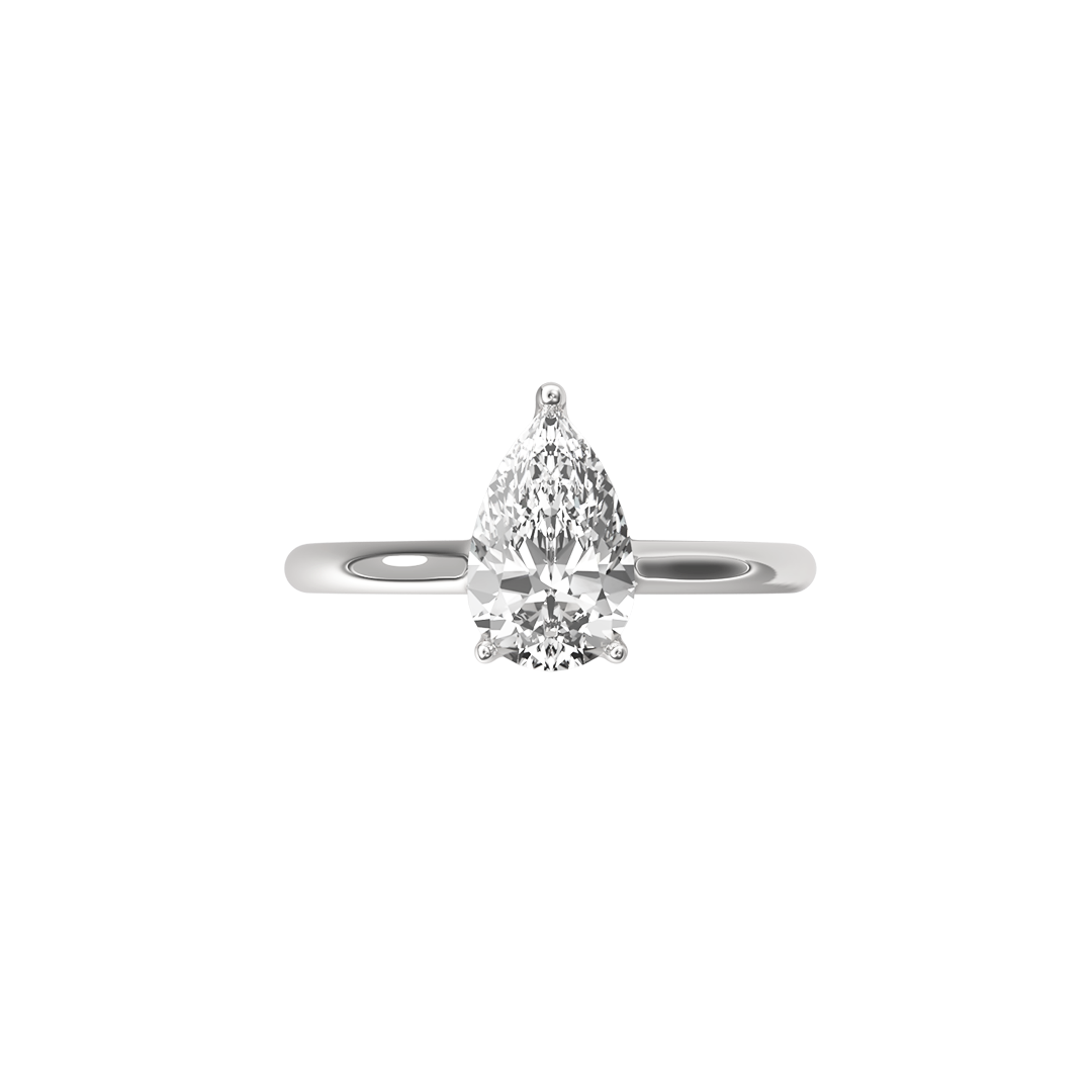 Solitaire Absolue 1ct Poire - Or blanc 18k - diamant éthique - Loyale Paris