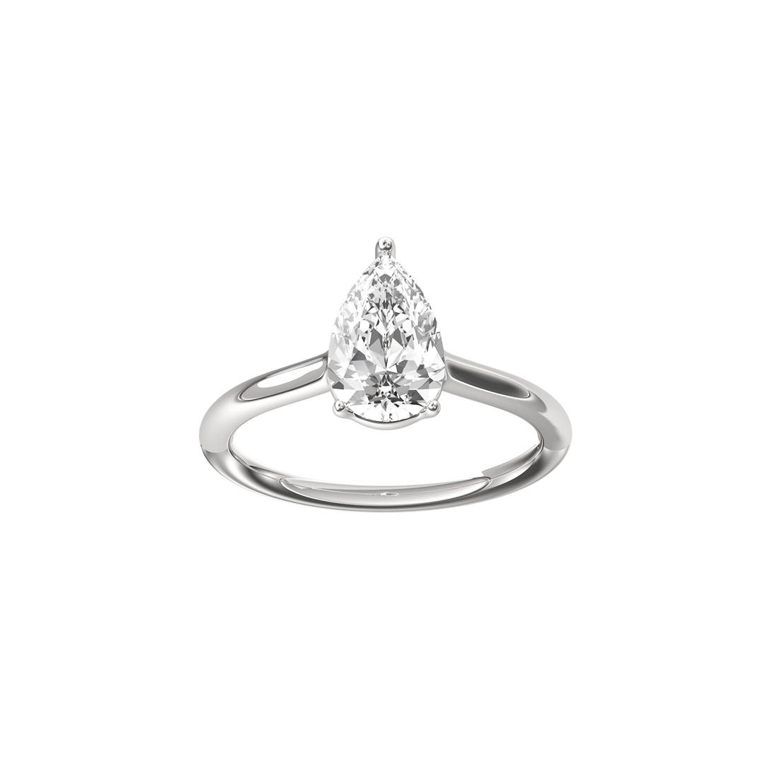Solitaire Absolue 1ct Poire - Or blanc 18k - diamant éthique - Loyale Paris