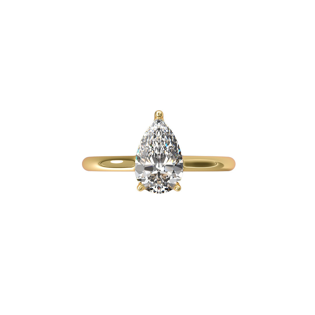 Solitaire Absolue 1ct Poire - Or jaune 18k - diamant éthique - Loyale Paris