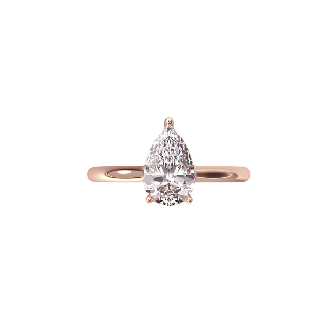 Solitaire Absolue 1ct Poire - Or rose 18k - diamant éthique - Loyale Paris