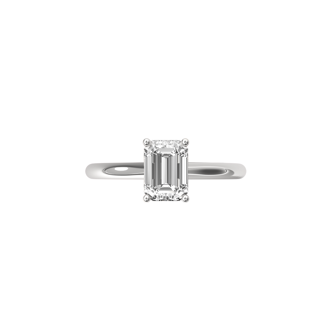 Solitaire Absolue 1ct Émeraude - Or blanc 18k - diamant éthique - Loyale Paris