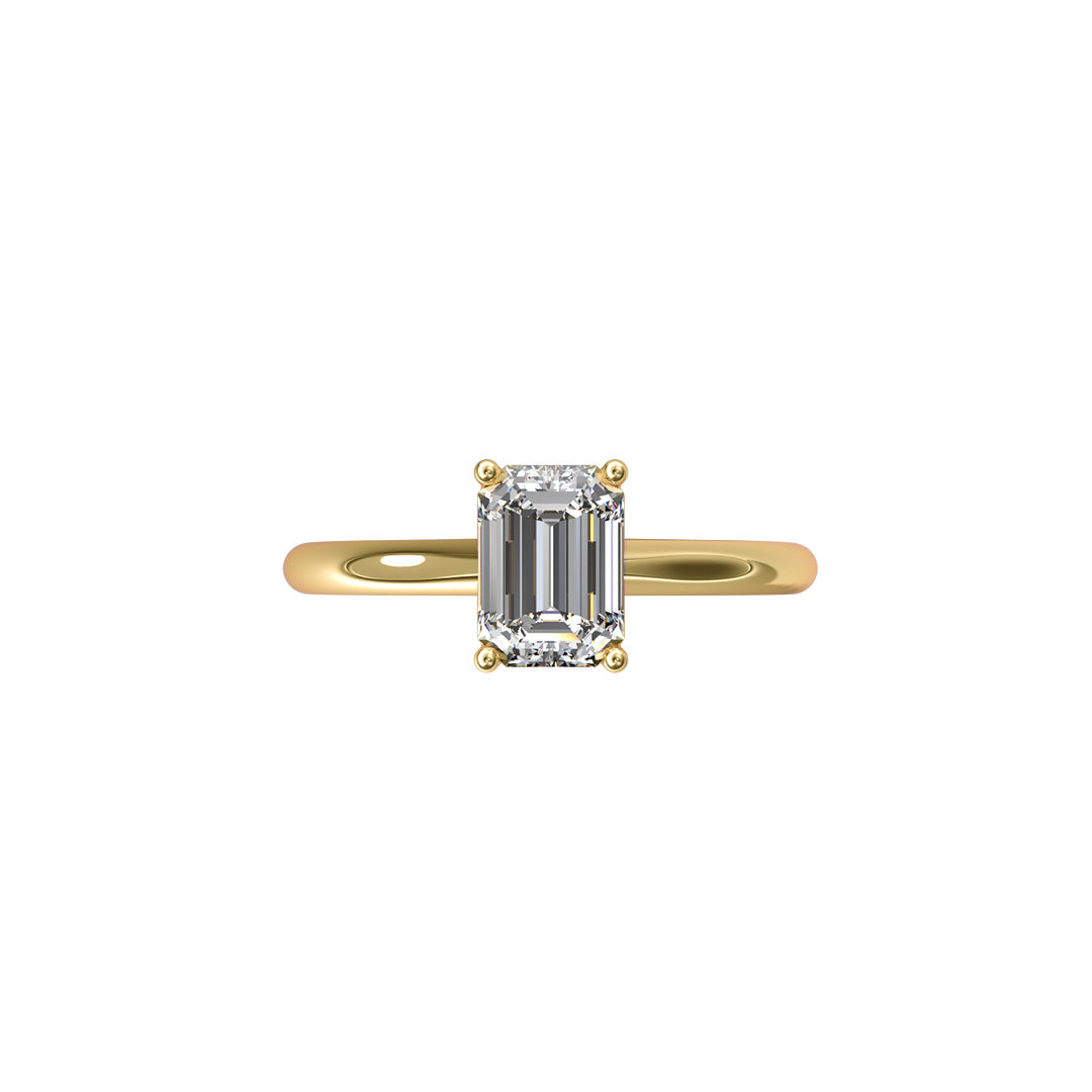 Solitaire Absolue 1ct Émeraude - Or jaune 18k - diamant éthique - Loyale Paris