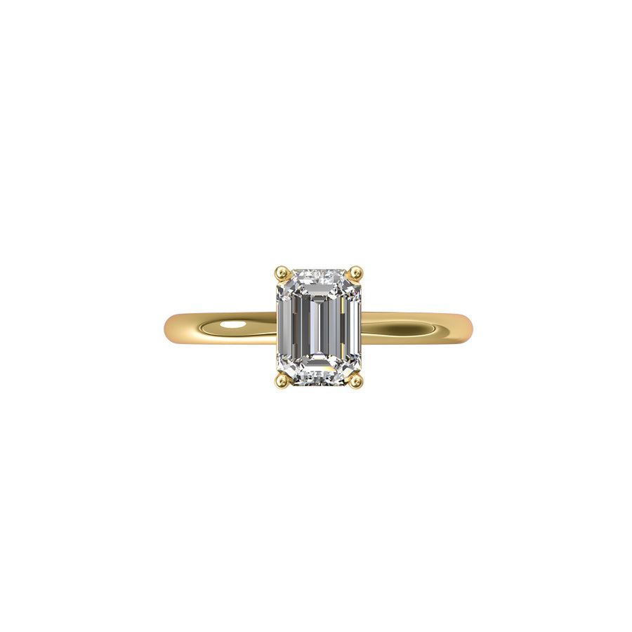 Solitaire Absolue 1ct Émeraude - Or jaune 18k - diamant éthique - Loyale Paris