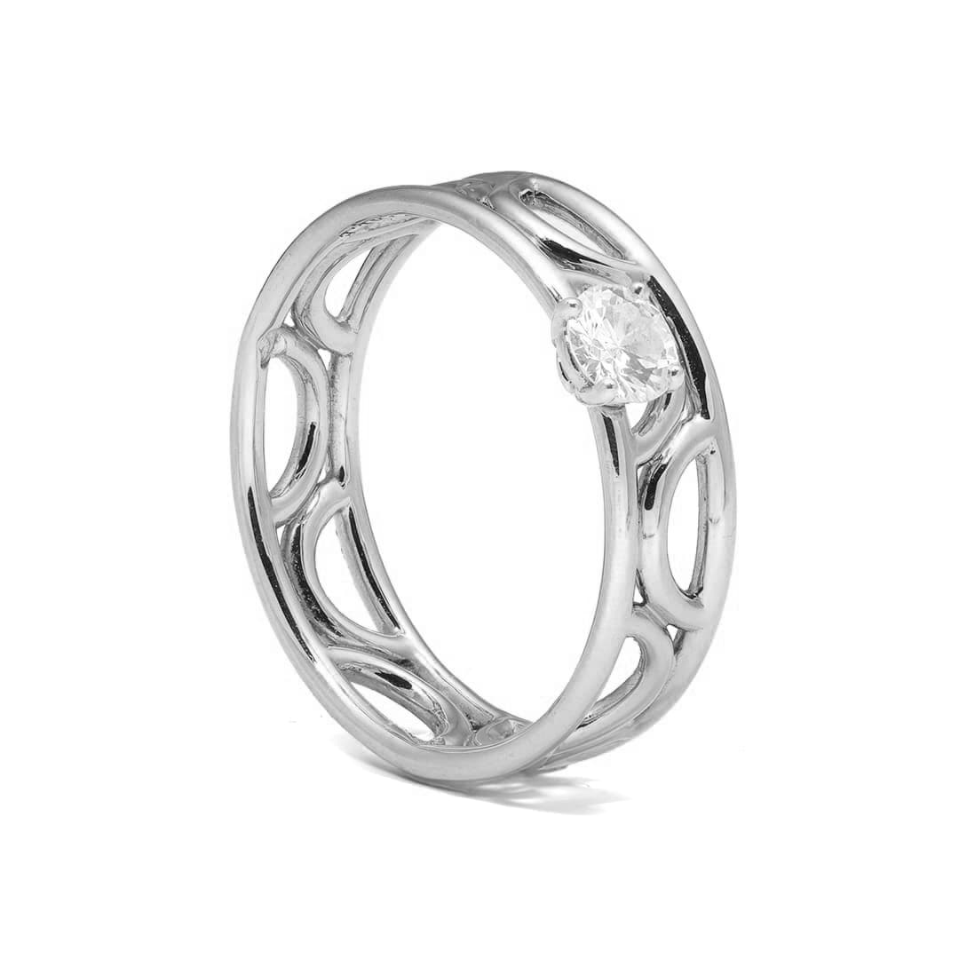 Solitaire Amour Perpétuel 0.25ct - Or blanc 18k - diamant éthique - Loyale Paris