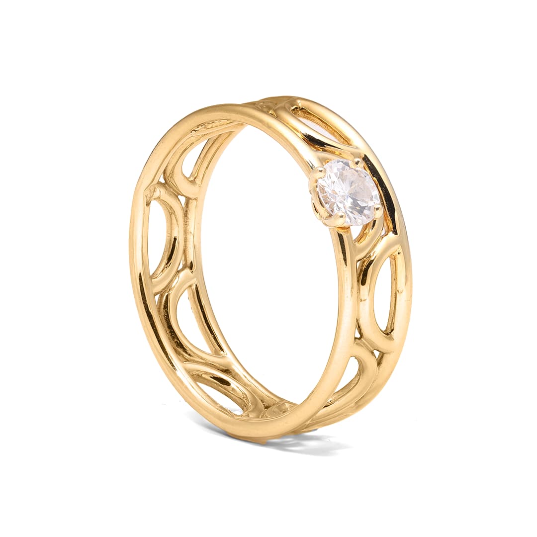 Solitaire Amour Perpétuel 0.25ct - Or jaune 18k - diamant éthique - Loyale Paris