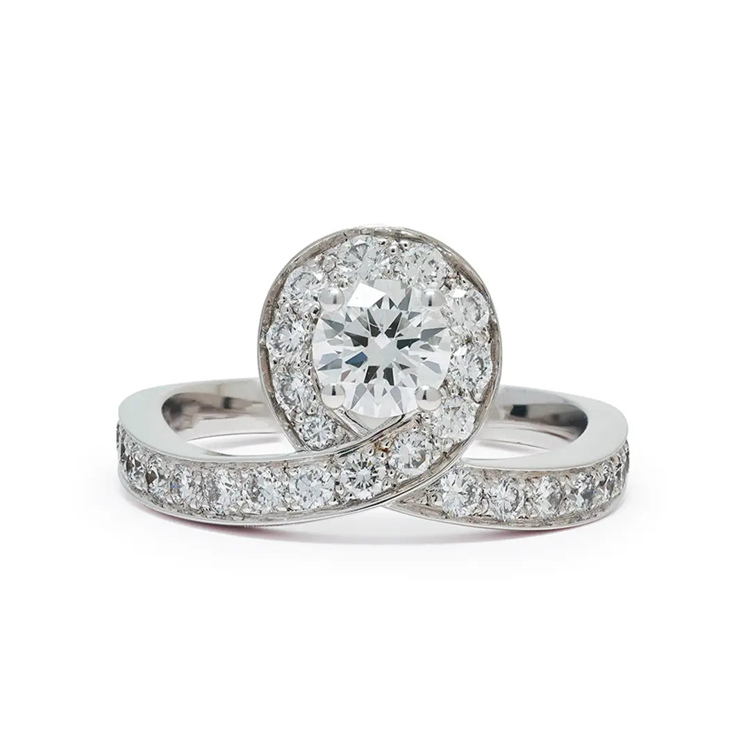 Solitaire Lien Éternel 0.7ct pavé - Or blanc 18k - diamant éthique - Loyale Paris