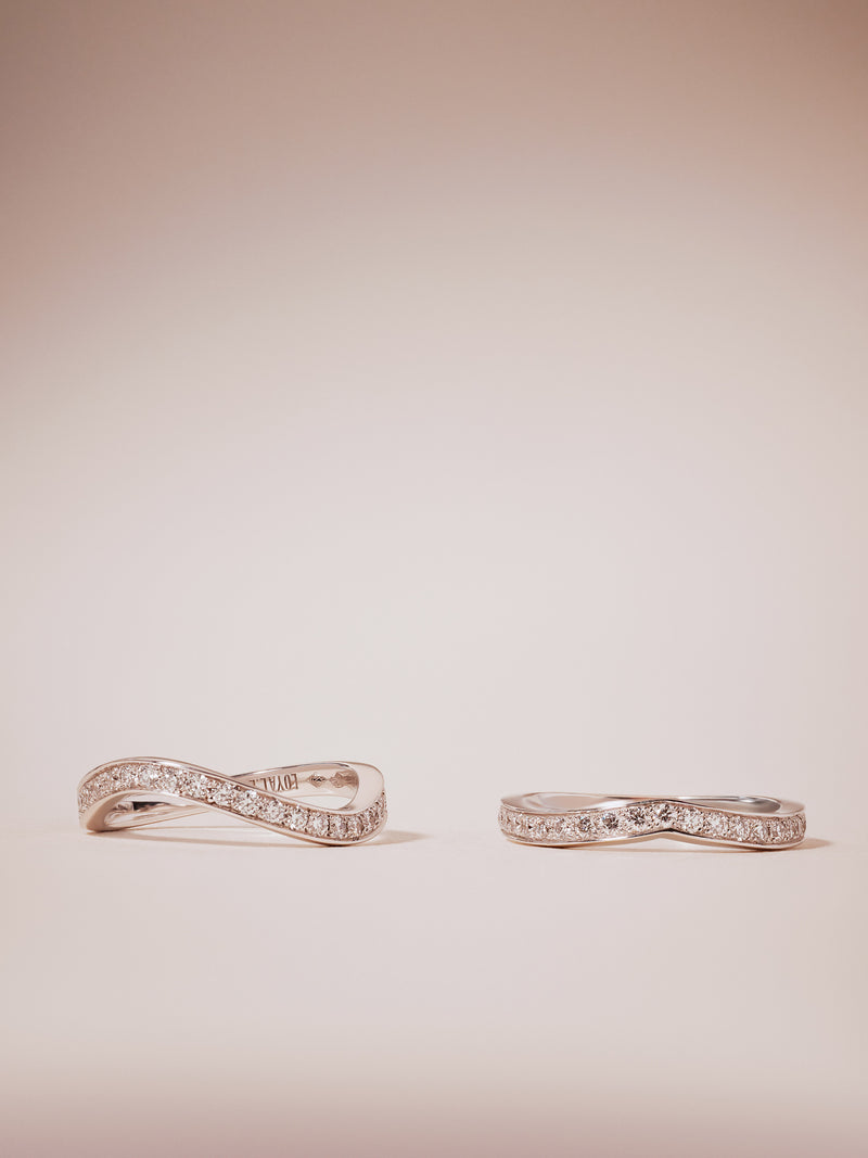 alliances eternelle or blanc palladié pavé de diamants de synthèse maison de joaillerie loyale paris