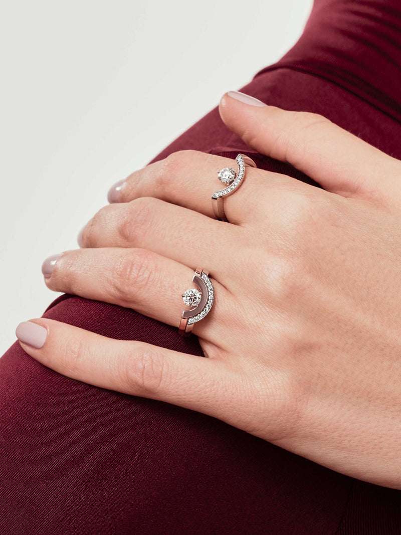 bagues collection intrépide or blanc palladié couleur d'or maison de joaillerie française loyale paris