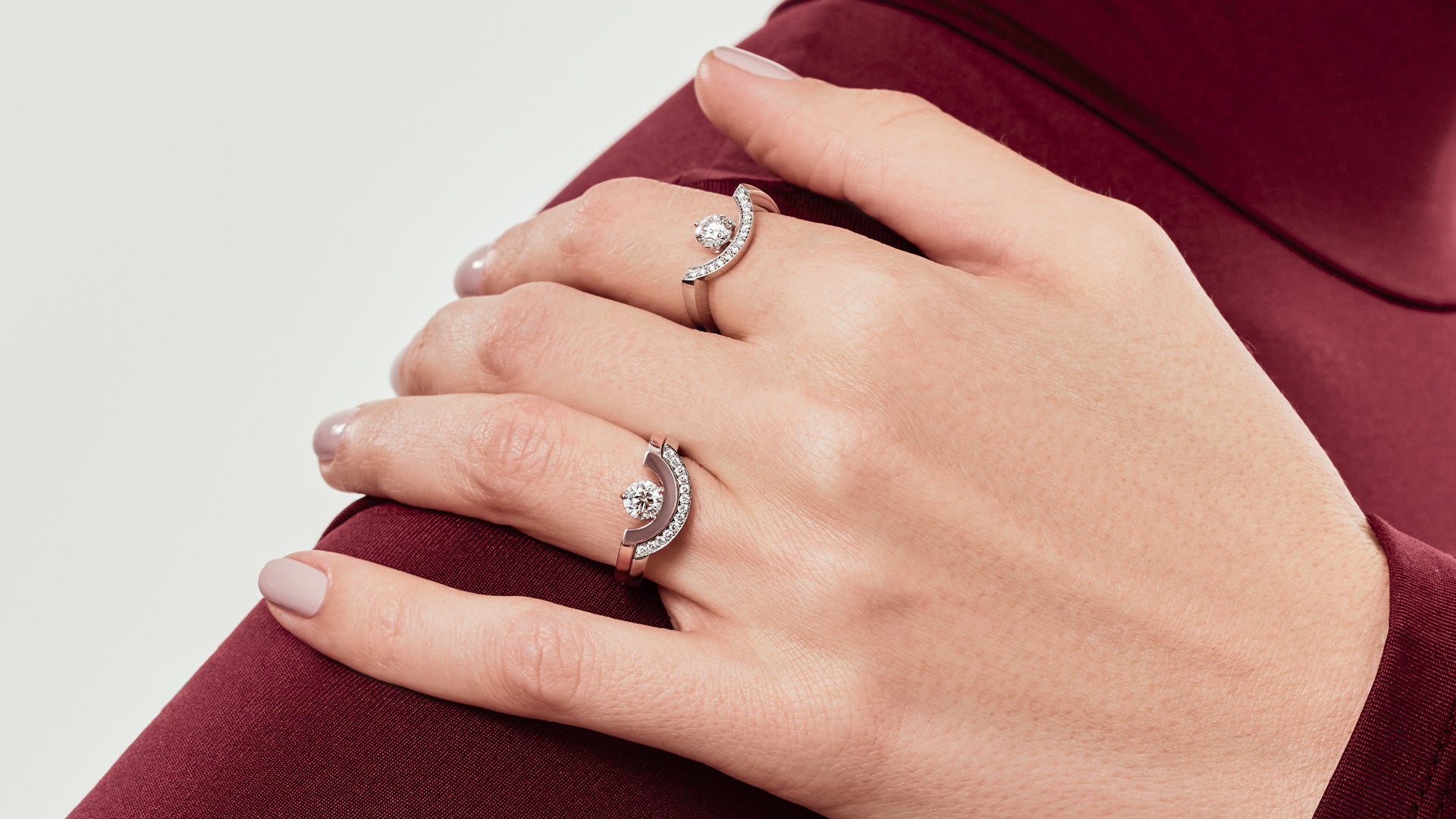 bagues collection intrépide or blanc palladié couleur d'or maison de joaillerie française loyale paris