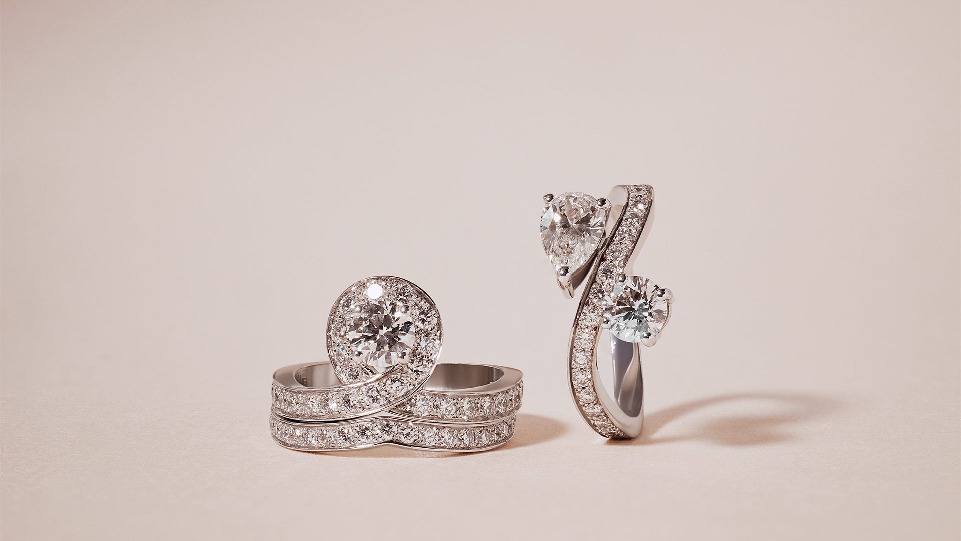 Alliance Lien Éternel pavée - Or blanc 18k - diamant éthique - Loyale Paris