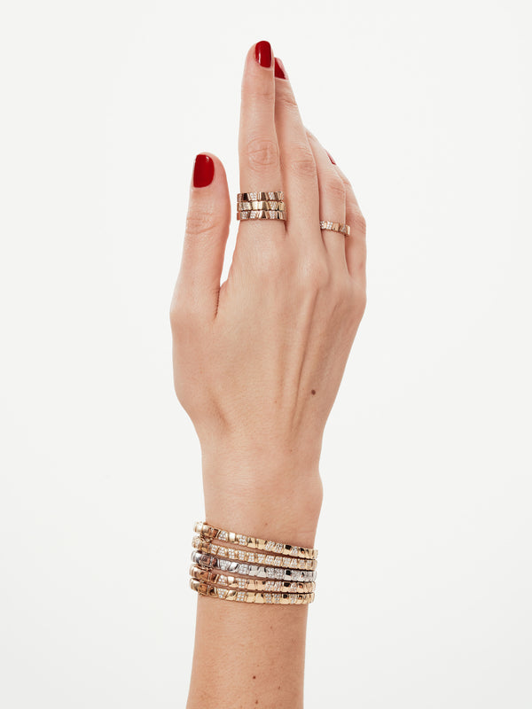 bagues ride and love or recyclé 18k pavé diamants synthétiques maison de joaillerie loyale paris