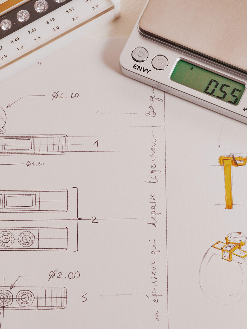 comment choisir son diamant croquis dessin technique des bagues de la collection uraeus maison de joaillerie loyale paris