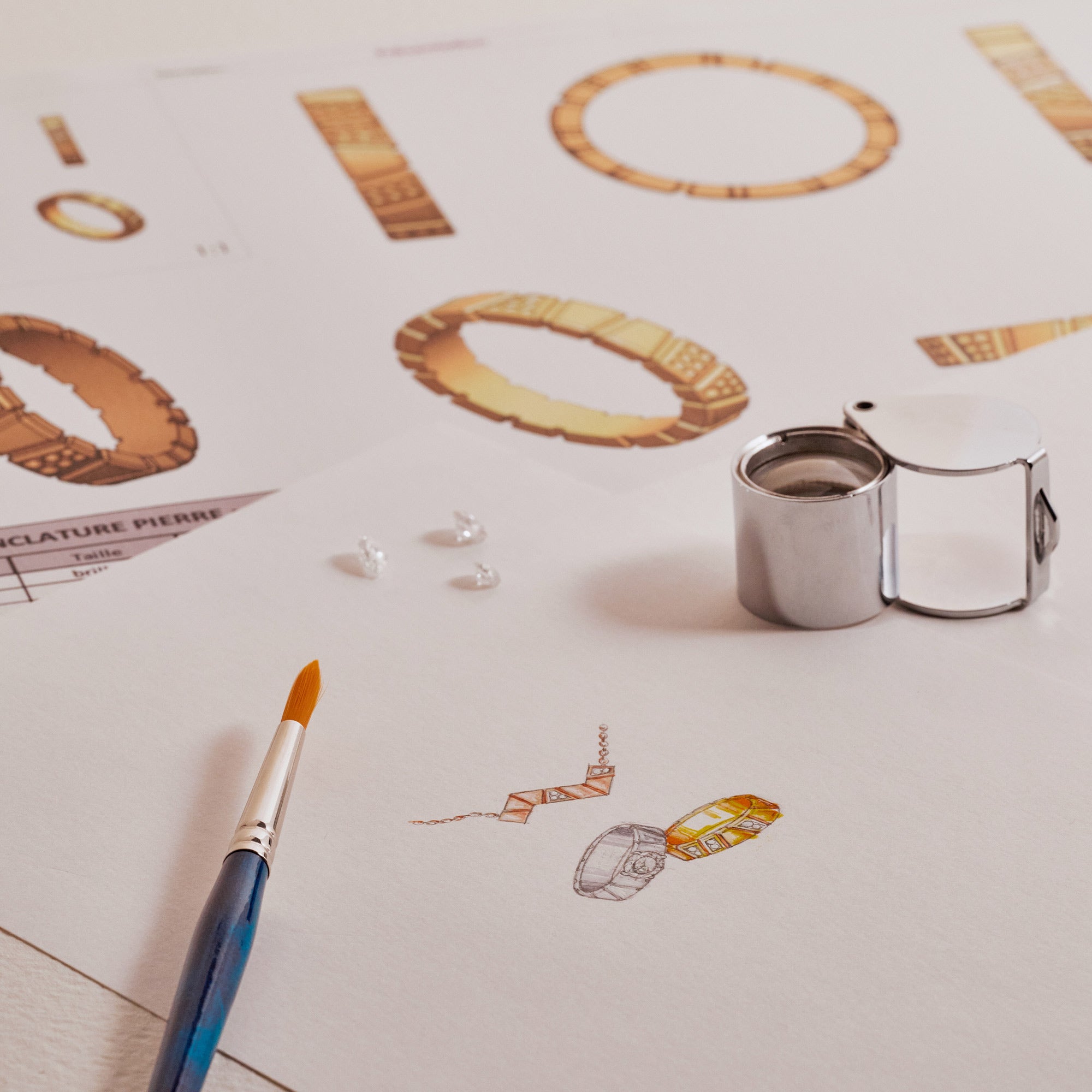 croquis dessin technique collection ride and love maison de joaillerie parisienne loyale paris