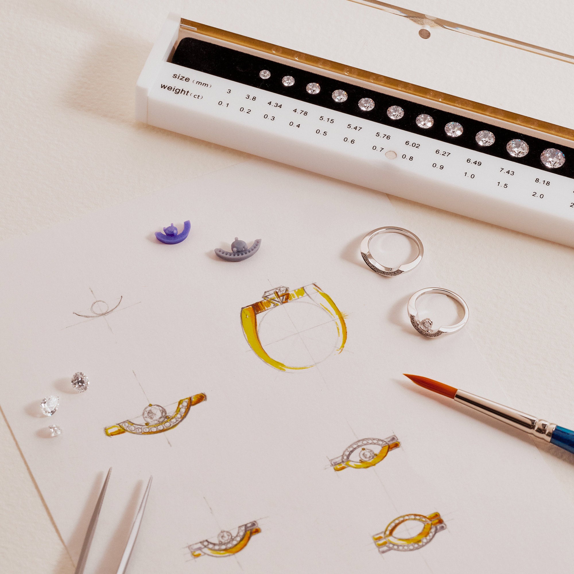 Bague en or 18k fabriquée à la main en France avec diamant de laboratoire éthique