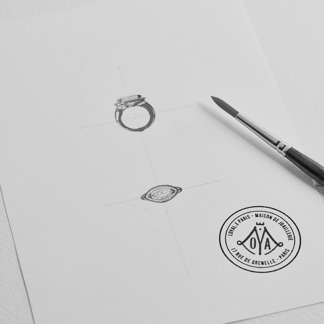 croquis dessin technique marquise maison de joaillerie parisienne loyale