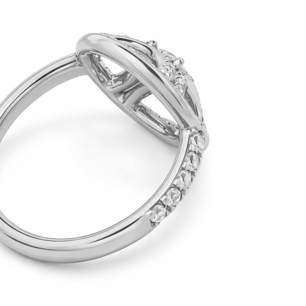 Bague Perpétuel.le 0.25ct pavée - Or blanc 18k - diamant éthique - Loyale Paris