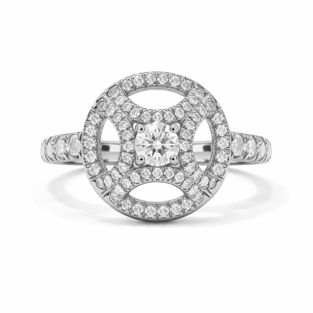 Bague Perpétuel.le 0.25ct pavée - Or blanc 18k - diamant éthique - Loyale Paris
