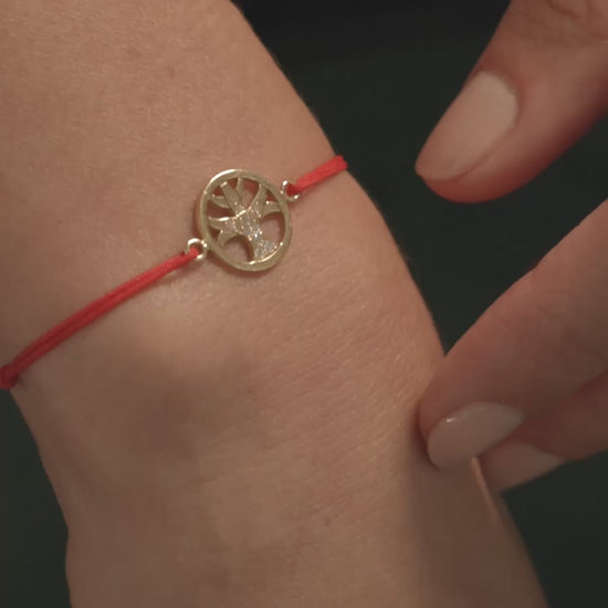 Charm Force sur Bracelet Cordon - Or jaune 18k - diamant éthique - Loyale Paris