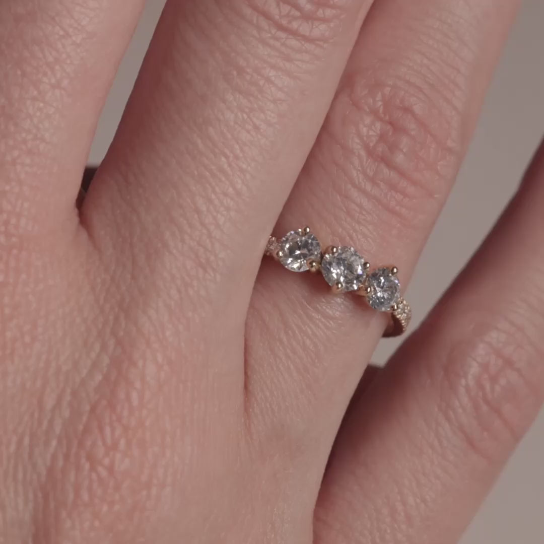 Solitaire Absolu.e Encore Plus 0.25ct pavé - Or rose 18k - diamant éthique - Loyale Paris