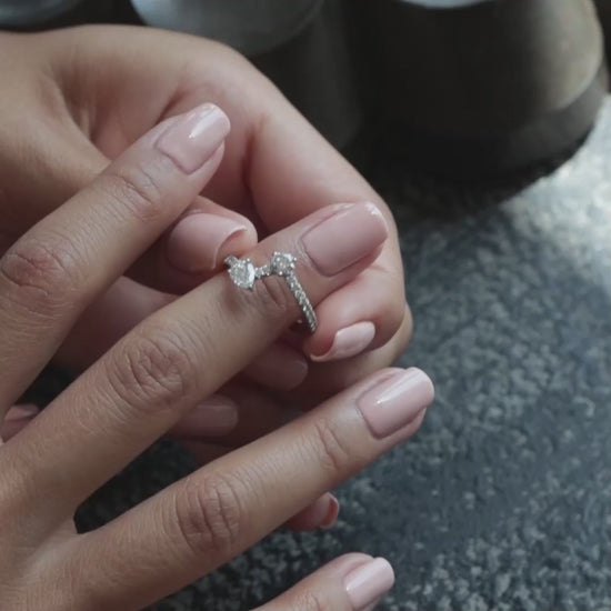 Bague Toi+Moi 0.25ct 0.35ct pavée - Or jaune 18k - diamant éthique - Loyale Paris