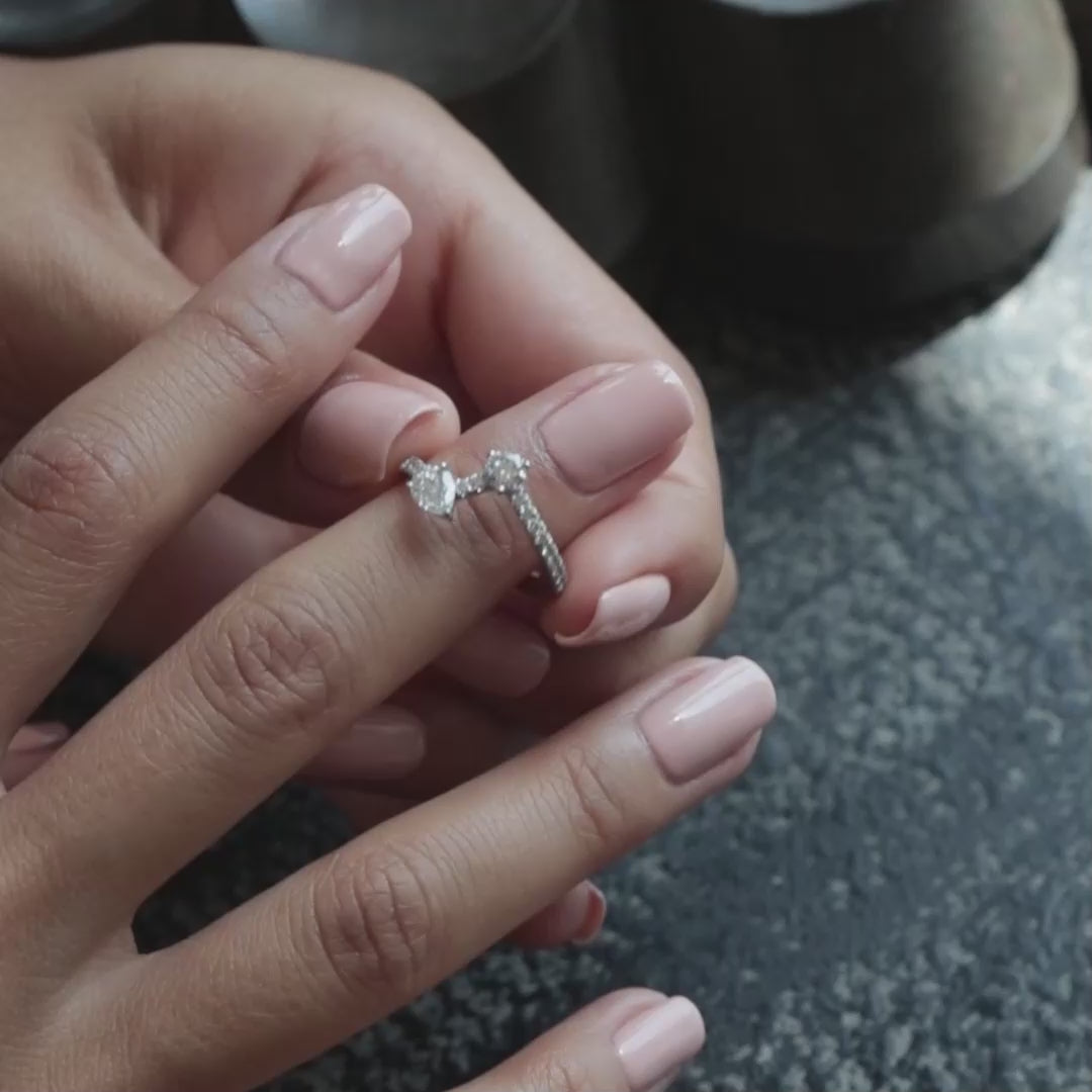 Bague Toi+Moi 0.25ct 0.35ct pavée - Or jaune 18k - diamant éthique - Loyale Paris