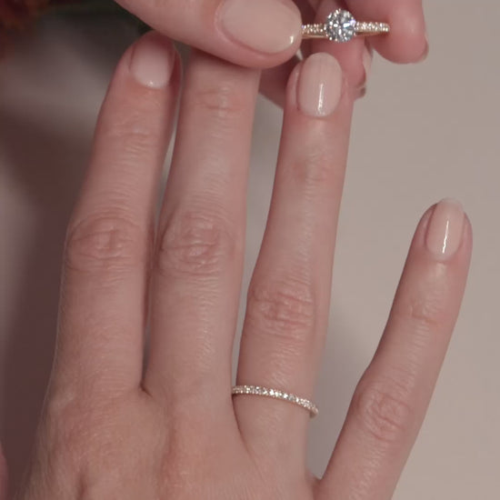 Solitaire Absolu.e 1.5ct pavé - Or jaune 18k - diamant éthique - Loyale Paris