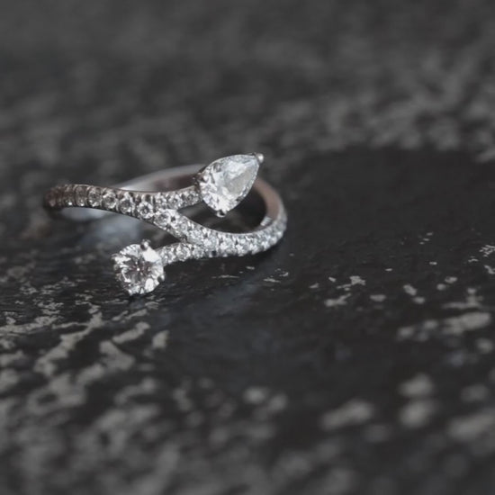 Bague Toi+Moi Toujours 0.25ct 0.35ct pavée - Or jaune 18k - diamant éthique - Loyale Paris