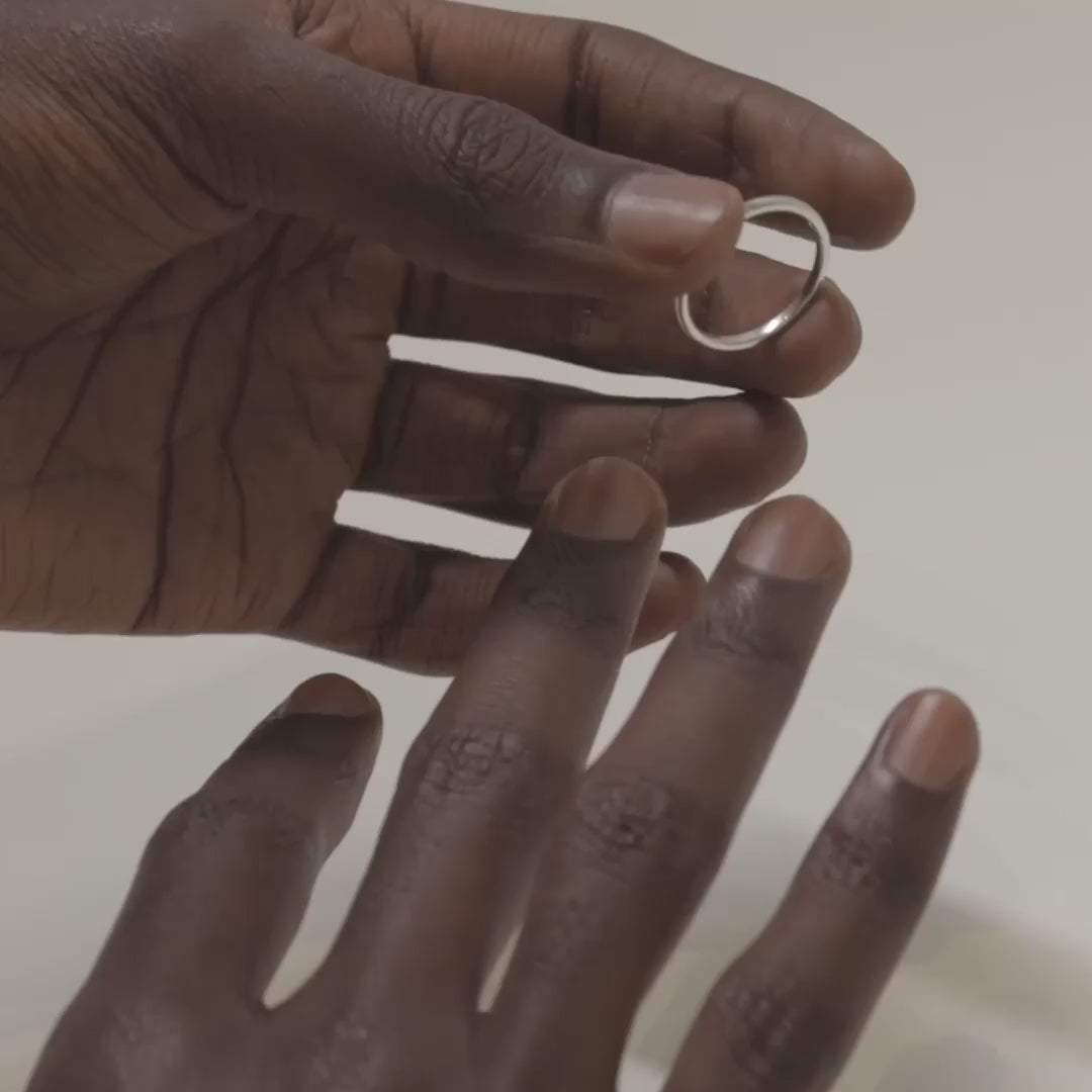 Alliance Absolu.e Demi-jonc 2mm - Or blanc 18k - joaillerie France - Loyale Paris - 1