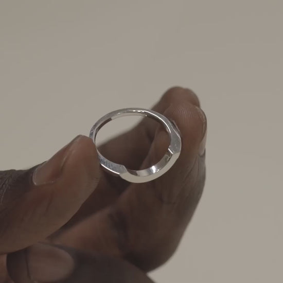 Bague Intrépide grand arc - Or blanc 18k - joaillerie France - Loyale Paris - 1