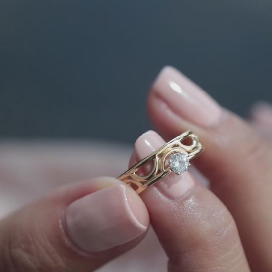 Solitaire Amour Perpétuel 0.25ct - Or blanc 18k - diamant éthique - Loyale Paris